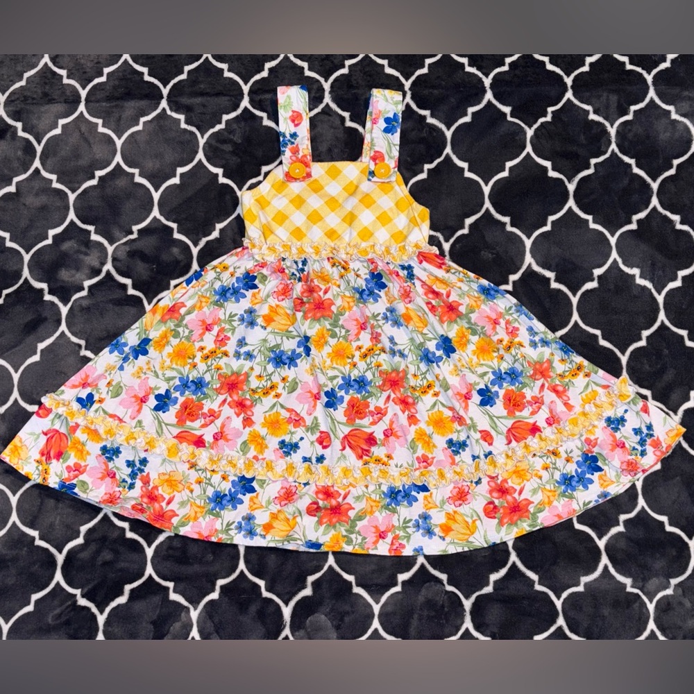 JONA  Michelle  Summer Floral Dress W/Yellow Gingham Top
SIZE  Girls  (7) NWT - Picture 9 of 16